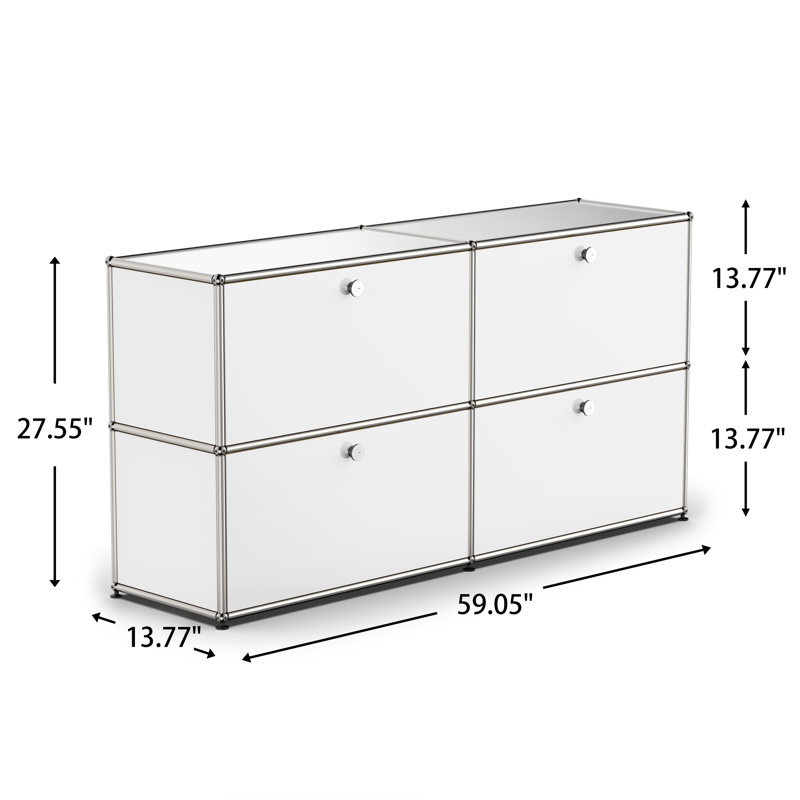 Steggall 59.05'' Wide 4 - Shelf Storage Cabinet, White