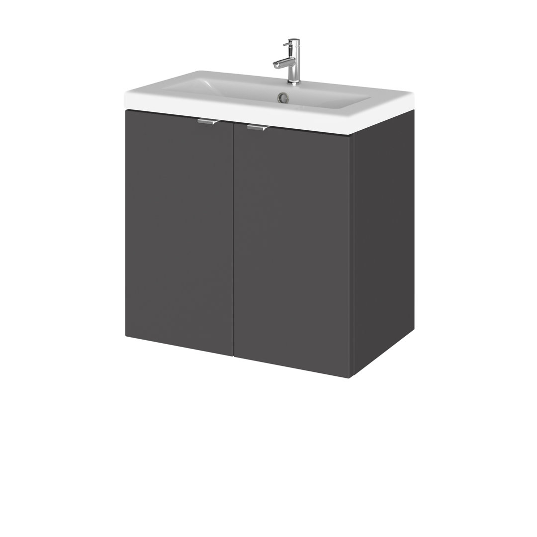 Fusion Ceramic 600mm Wall Hung Single Vanity Unit