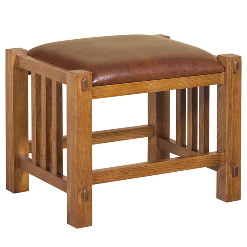 Hideyo Solid Wood Accent Stool, Cherry Brown