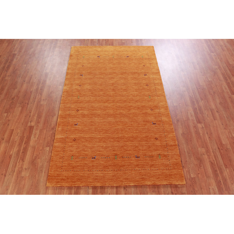 Orange Rust Gabbeh Oriental Area Rug 5x8