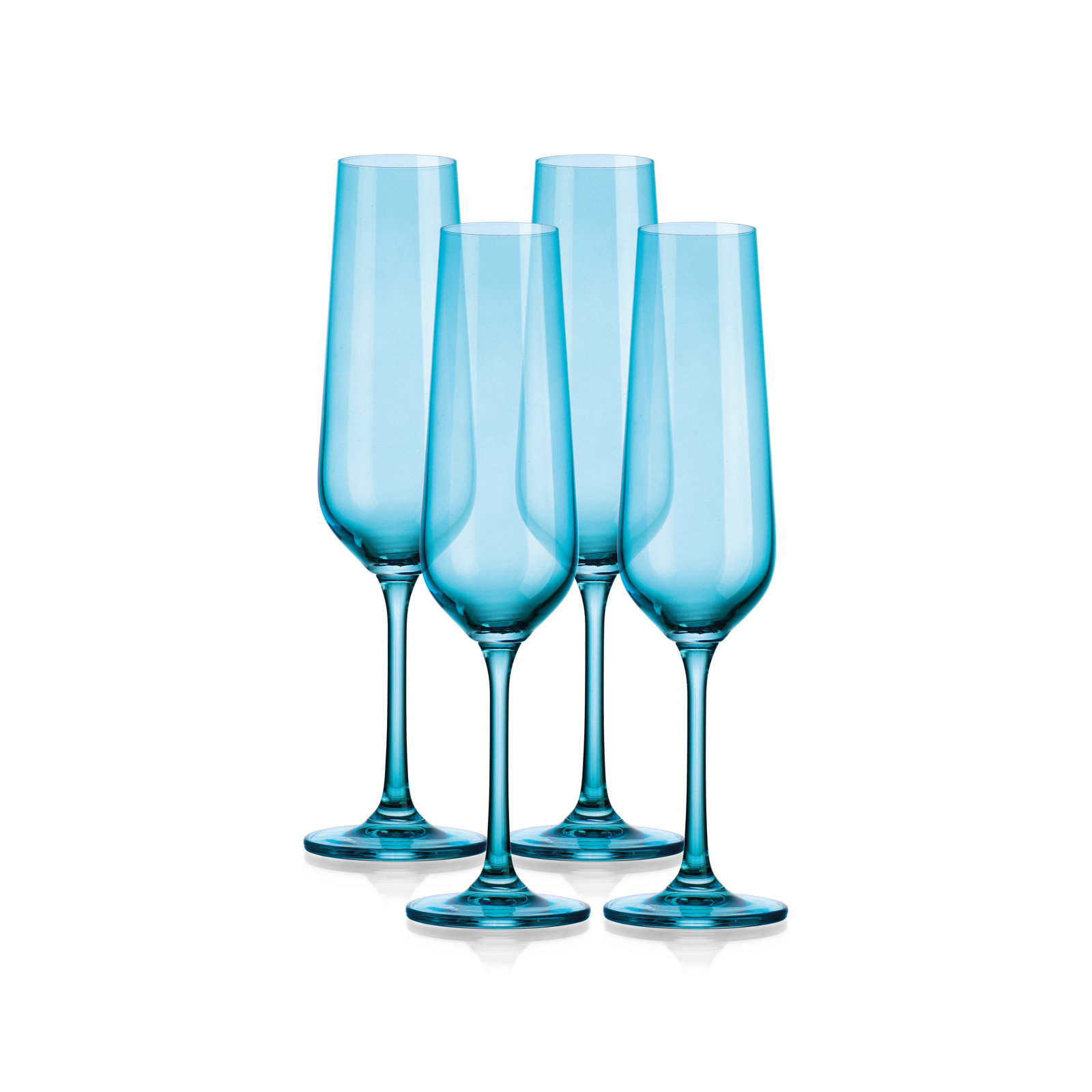 Crystal Champagne Flute, Sky Blue