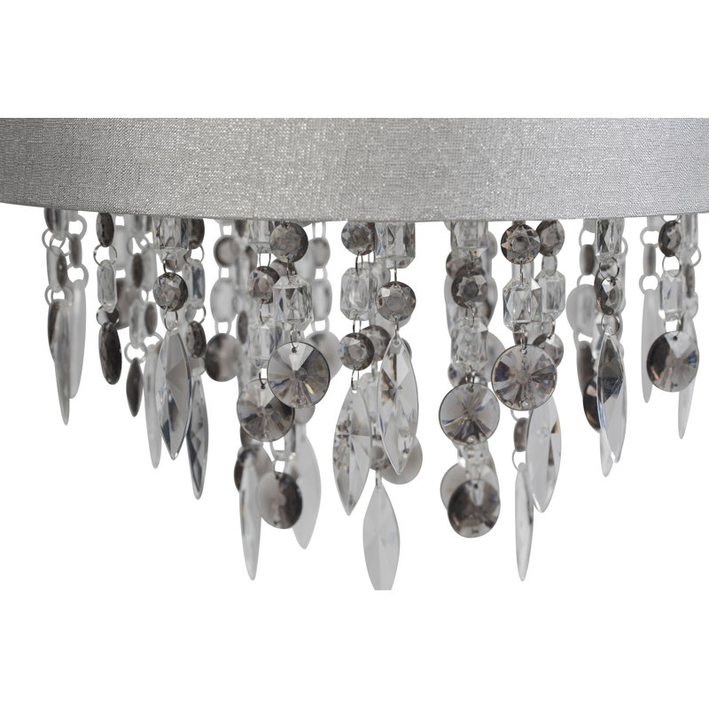 Fiji 36cm H Linen Drum Pendant Shade, Grey