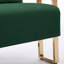 Chaise de salon avec pieds élégants en métal doré et revêtement en molleton chaud doré pour le vestiaire, le bureau,
