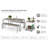 Breakwater 6-Person Aluminum Patio Dining Set with Rectangular Table – Modern Outdoor Dining with Polyresin Slatted Top for Water Drainage & Matching Bar Cart-2079887591