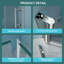 Porte de douche pliante en verre trempé l 34 po x H 72 po, finition eau idéale pour redécorer la salle de bain Options d'installation flexibles Maximiser l'utilité
