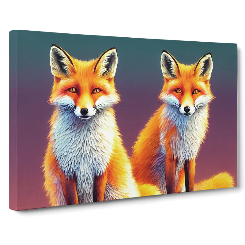 Two Foxes Vol.1 - Wrapped Canvas Print, 35cm H x 50cm W x 3cm D