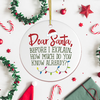 Ornement de Noël amusant «Happy Santa Citation»