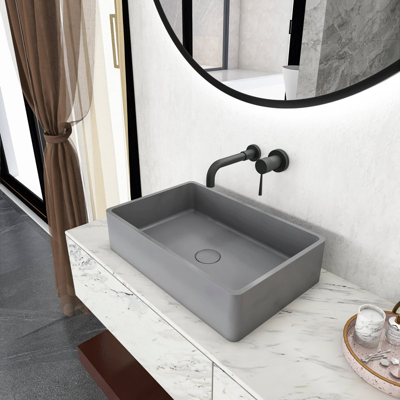 Lavabo de salle de bain en béton, Gris