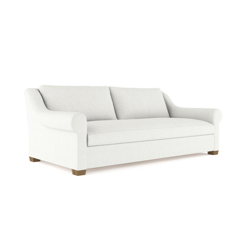 Canapé Thompson, H 32 po x l 84 po x P 41 po, Velours moelleux blanc, Brun foncé
