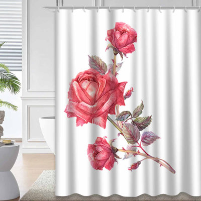 Red Roses Garland Rose Vintage Flower Painting Watercolor Sketch with 12 Hooks