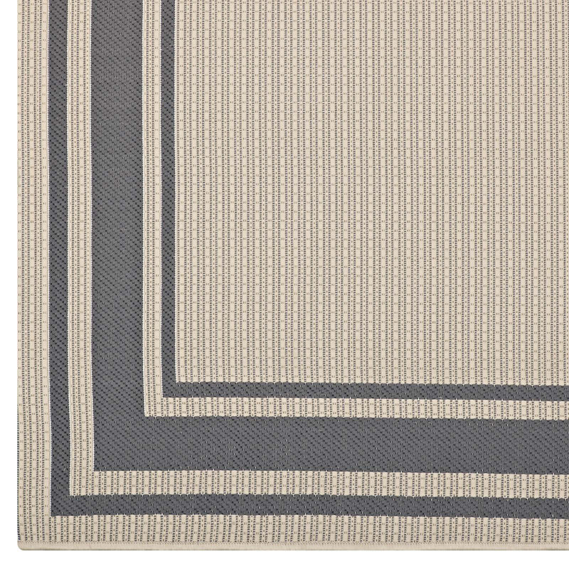 Tapis intérieur / extérieur bleu / beige, Rectangle de 5 pi x 8 pi