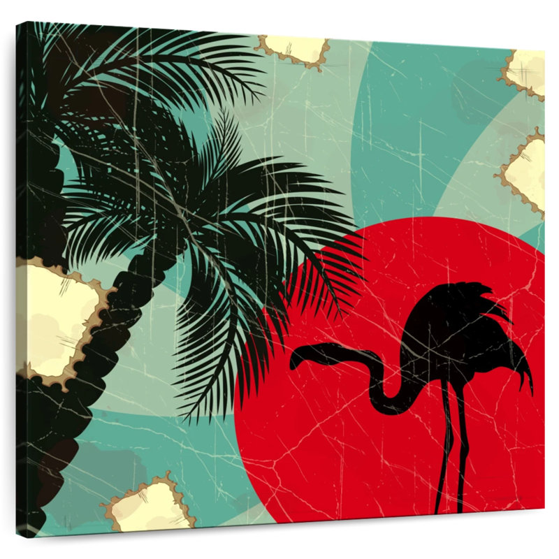 Brampt Retro Flamingo And Palm