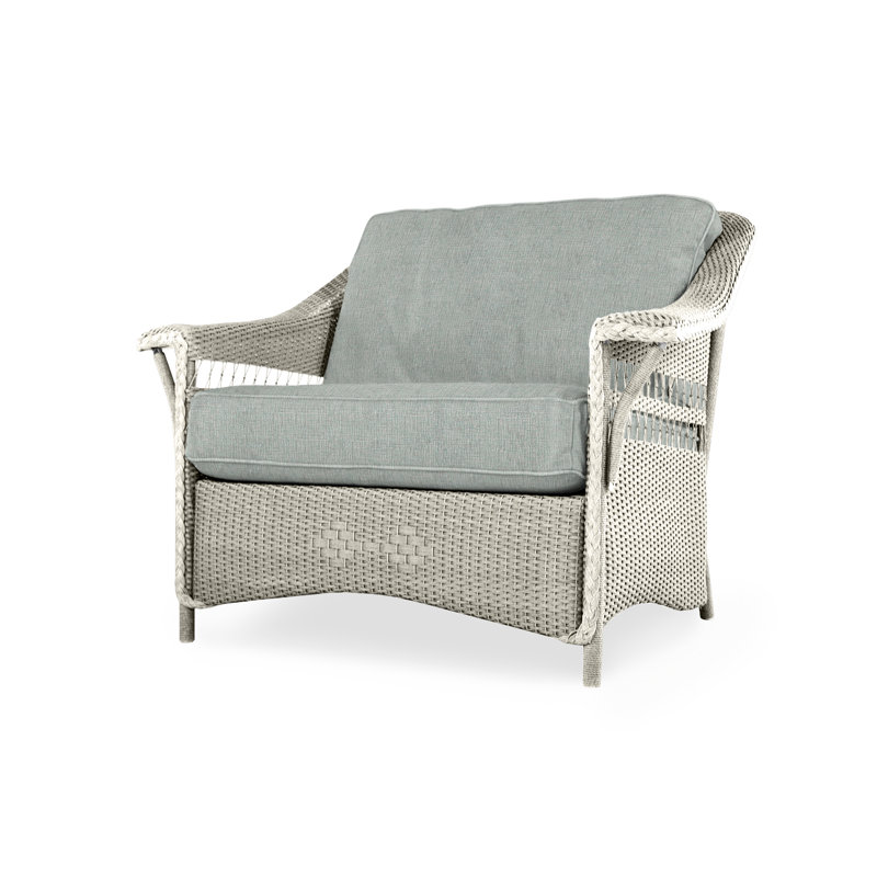 Nantucket Outdoor Lounge Chair, Delicate Botanical Slate, Linen