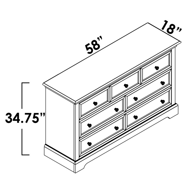 Commode double l 7 po Susana