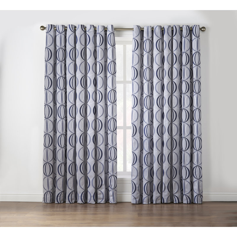 Maldonado Owen Pencil Pleat Room Darkening Curtains, 168 x 229 cm, Navy