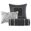 Édredon gris très grand 7 pièces - Élégance, contient 1 édredon, 2 taies décoratives, 3 coussins décoratifs, jupe de lit, fer à repasser pour éliminer les plis-118652015-118652017