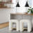 24" Boucle Counter Stool,Modern Bar Stool  With Footrest-565984474