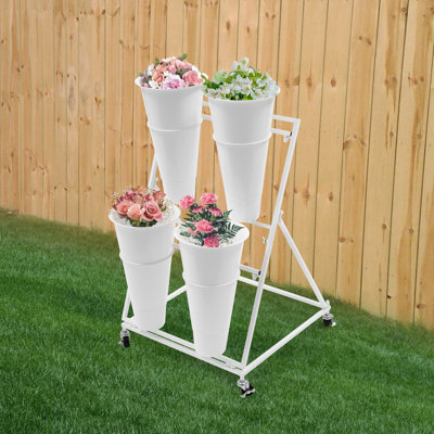 2-layer Metal Flower Plant Stand