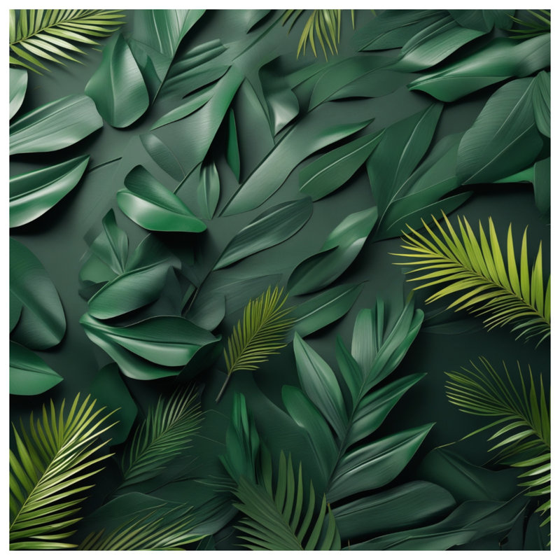 Édredon feuilles tropicales vertes, Très grand lit