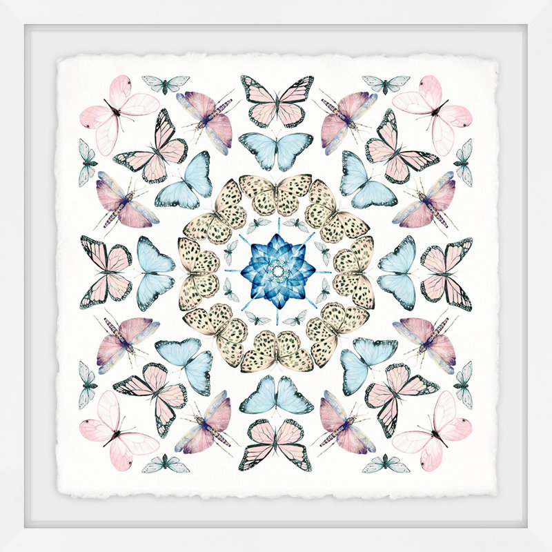 «Kaleidoscope Butterflies», reproduction encadrée, H 32 po x l 32 po