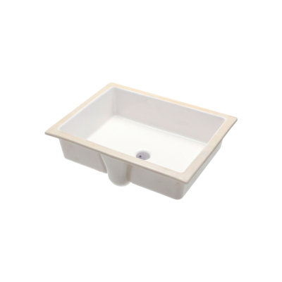 Transolid Vision 16'' White Vitreous China Rectangular Bathroom Sink with Overflow