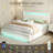 Kendrall Upholstered Storage Bed Frame with Adjustable Headboard & LED Lighting-1357321351-1357321401