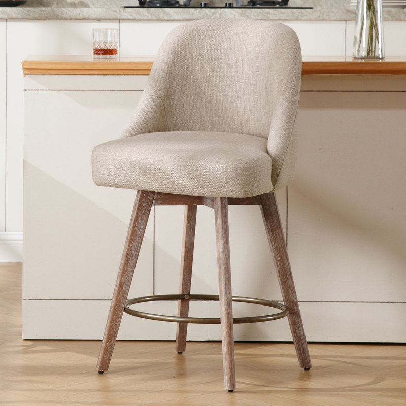 Tabouret de bar et de comptoir pivotant 26 po, Beige