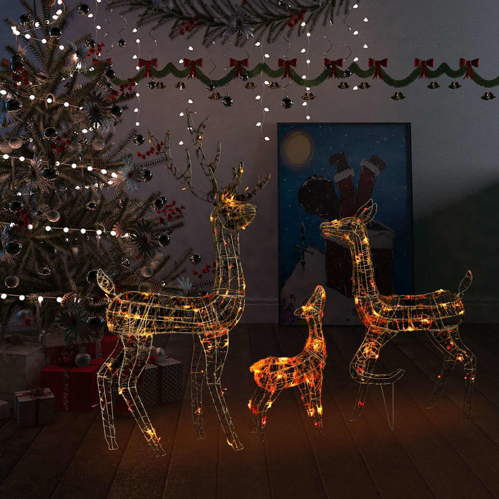 Reindeer Family Acrylic Christmas Lighting Decoration with 300 LEDs The Holiday Aisle® 