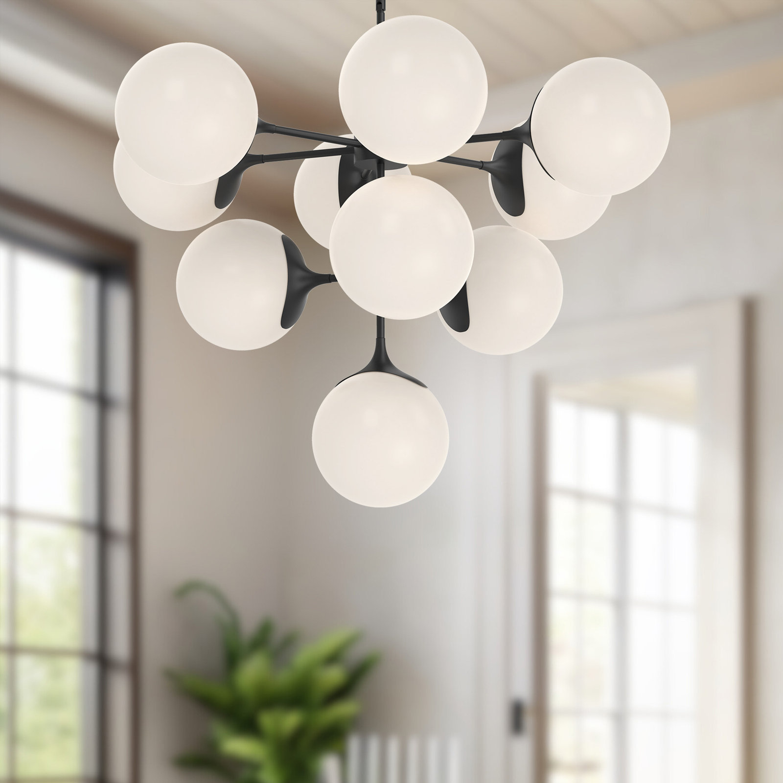 Nedra 10 - Light Chandelier, Matte Black