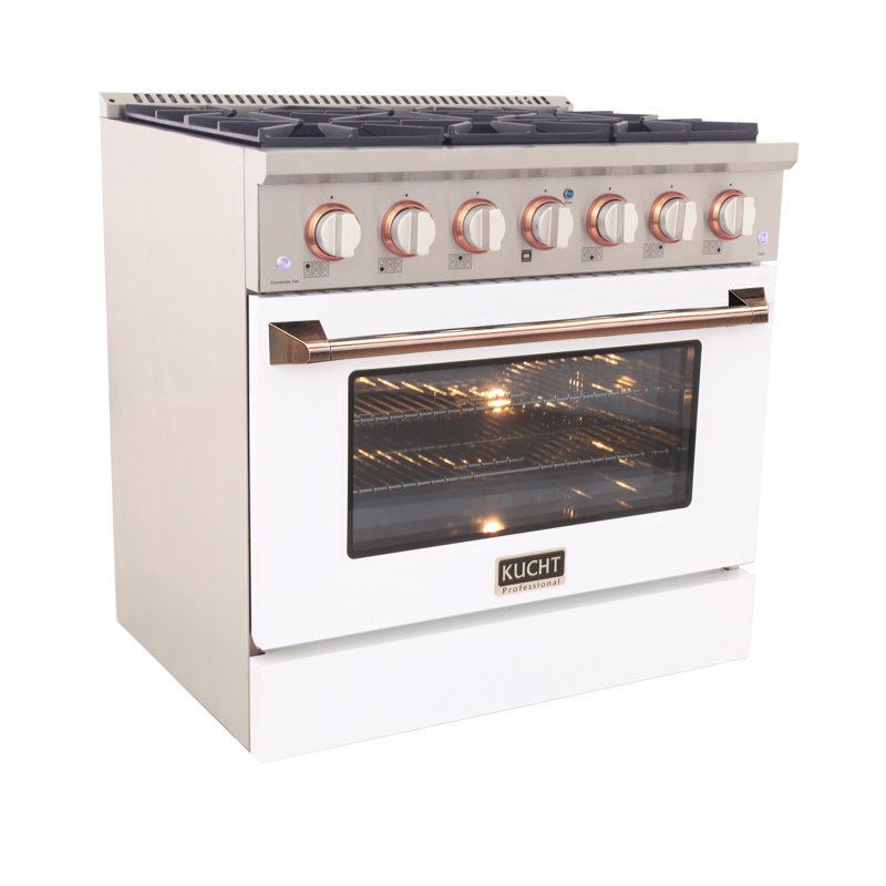 Kucht 36" 5.2 Cubic Feet Free Standing Range, Liquid Propane, White