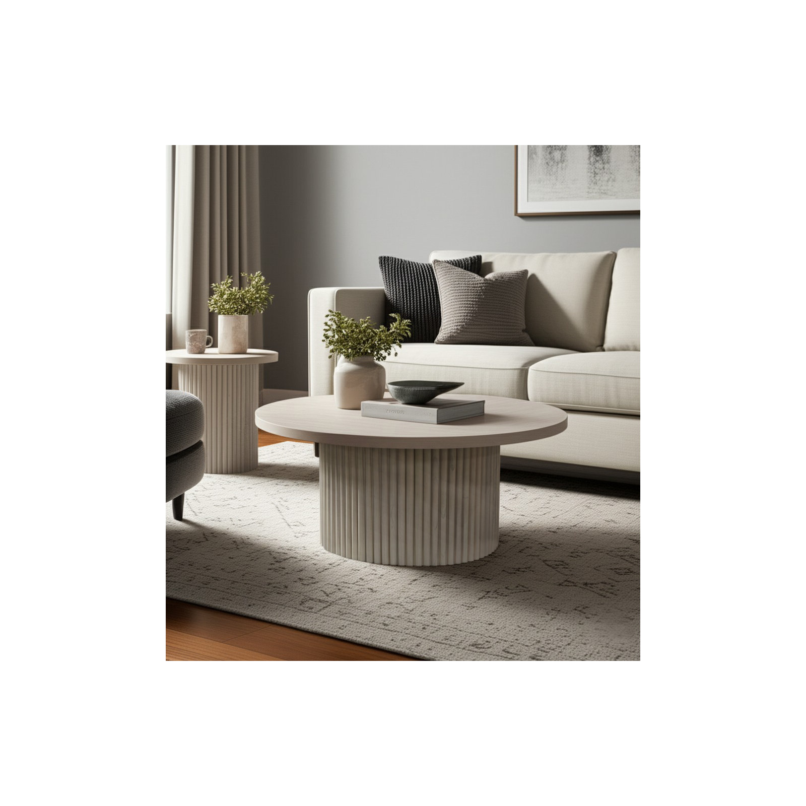 Fairmont Round Cocktail Table, White