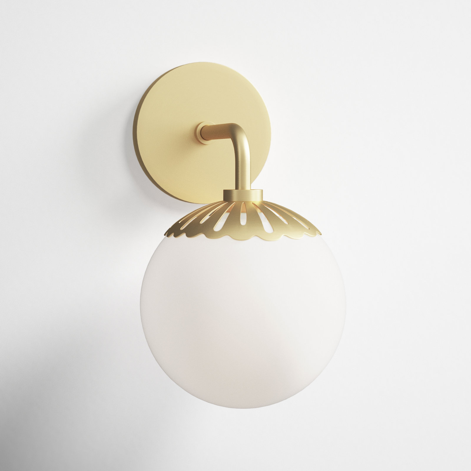 Deniaud Dimmable Bath Sconce, Aged Brass, Opal Matte