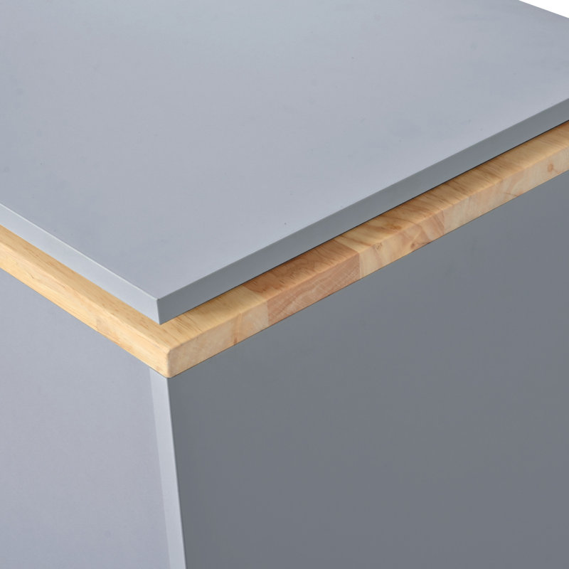 Îlot de cuisine roulant avec table allongée, Bleu