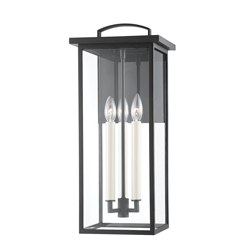 Brookstead Single Light Outdoor Aluminum & Steel Wall Light, Textured Black, 22" H x 9.5" W x 9.5" D