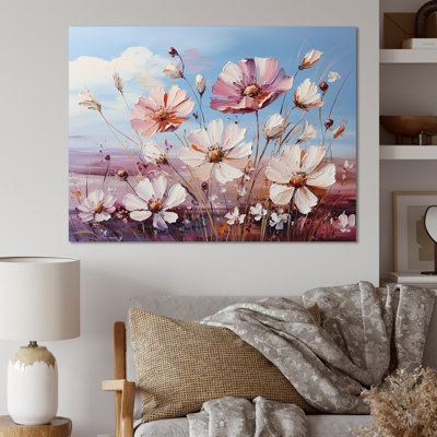 Mauve, fleurs sauvages mauves, impression sur toile