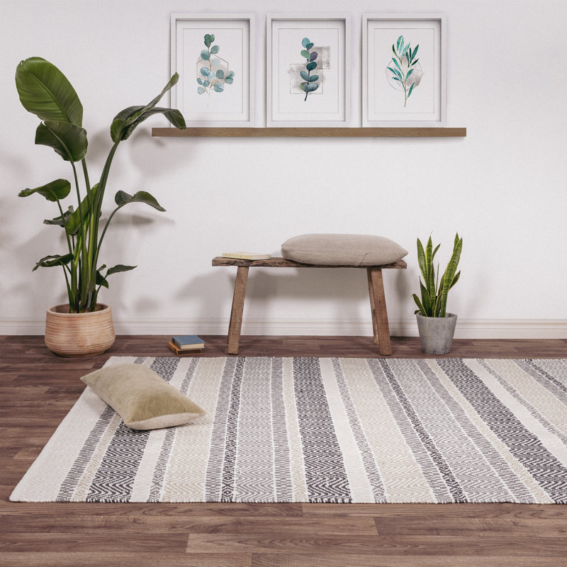 Perrotta Striped Recycled P.E.T Hand Woven Indoor / Outdoor Area Rug, Rectangle 160 x 230cm