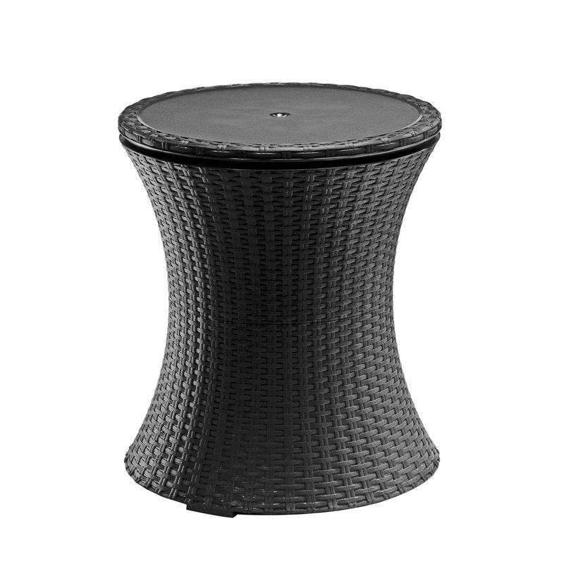 Mobilier de patio extérieur avec table d'appoint Artem Cool Bar, Gris foncé