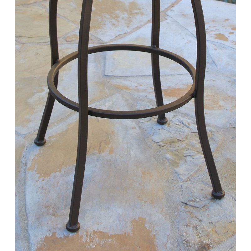 Tabouret de bar avec coussin Amareona, Café au lait Dupione, 26 po