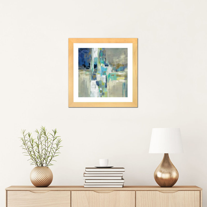 «Spring Water» par Silvia Vassileva - reproduction d'art, H 16 po x l 16 po x p 1 po, Toile avec cadre en bois beige, Blanc