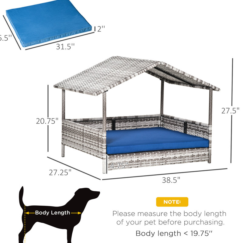Niche pour chien bleu foncé pour l'extérieur