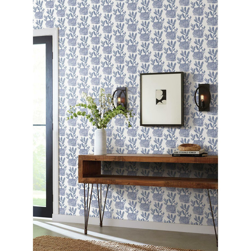 Seedlings Peel And Stick Wallpaper, Blue