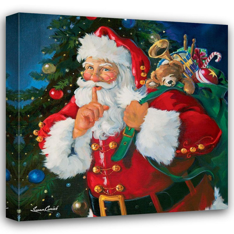 «The Holiday Aisle® Comish, Susan», reproduction d'art sur toile tendue sous le titre: Shhh Santa SC-M170801