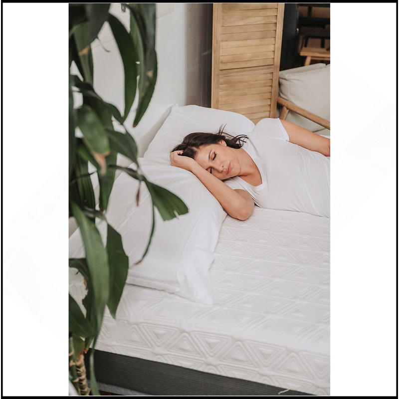 Matelas en mousse viscoélastique gélifiée blanc / gris foncé, Très grand simple, 8"