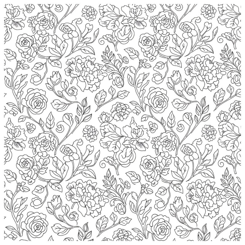 Rideaux de douche extra longs à motifs floraux noirs, L 70 po x H 84 po