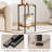 Round Side Table 25.2" Height, 2-Tier Storage End Table with Sturdy Frame, Easy to Assemble for Living Room Bedroom, Walnut-1360552995