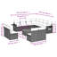  Ensemble de canapé de jardin en poly rotin noir, bois d'acacia massif, polyester