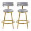 Ensemble de 2 tabourets de comptoir 27,65 po Modern, velours gris foncé avec structure en fer, dossier et coussin moelleux, repose-pieds, convient à la cuisine / chambre à coucher / salle à manger-471112864