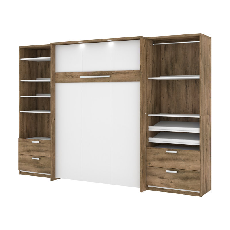 Osterman Murphy Bed, Full, Rustic Brown/White