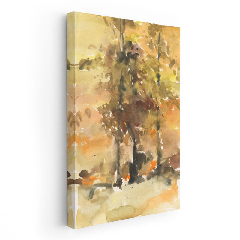 «Fall Foliage Watercolor I», reproduction d'art sur toile, H 48 po x l 32 po