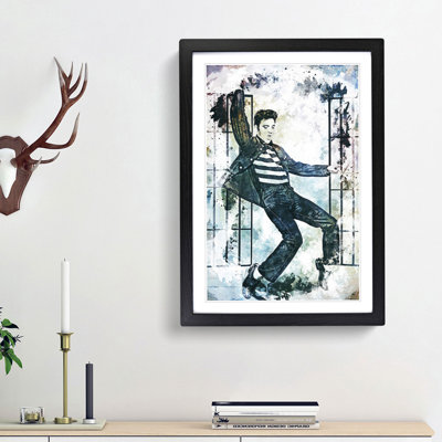 Elvis Presley Dancing in Abstract - Picture Frame Painting Print